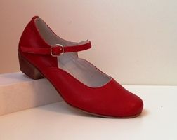 Туфли женские народные (красный)